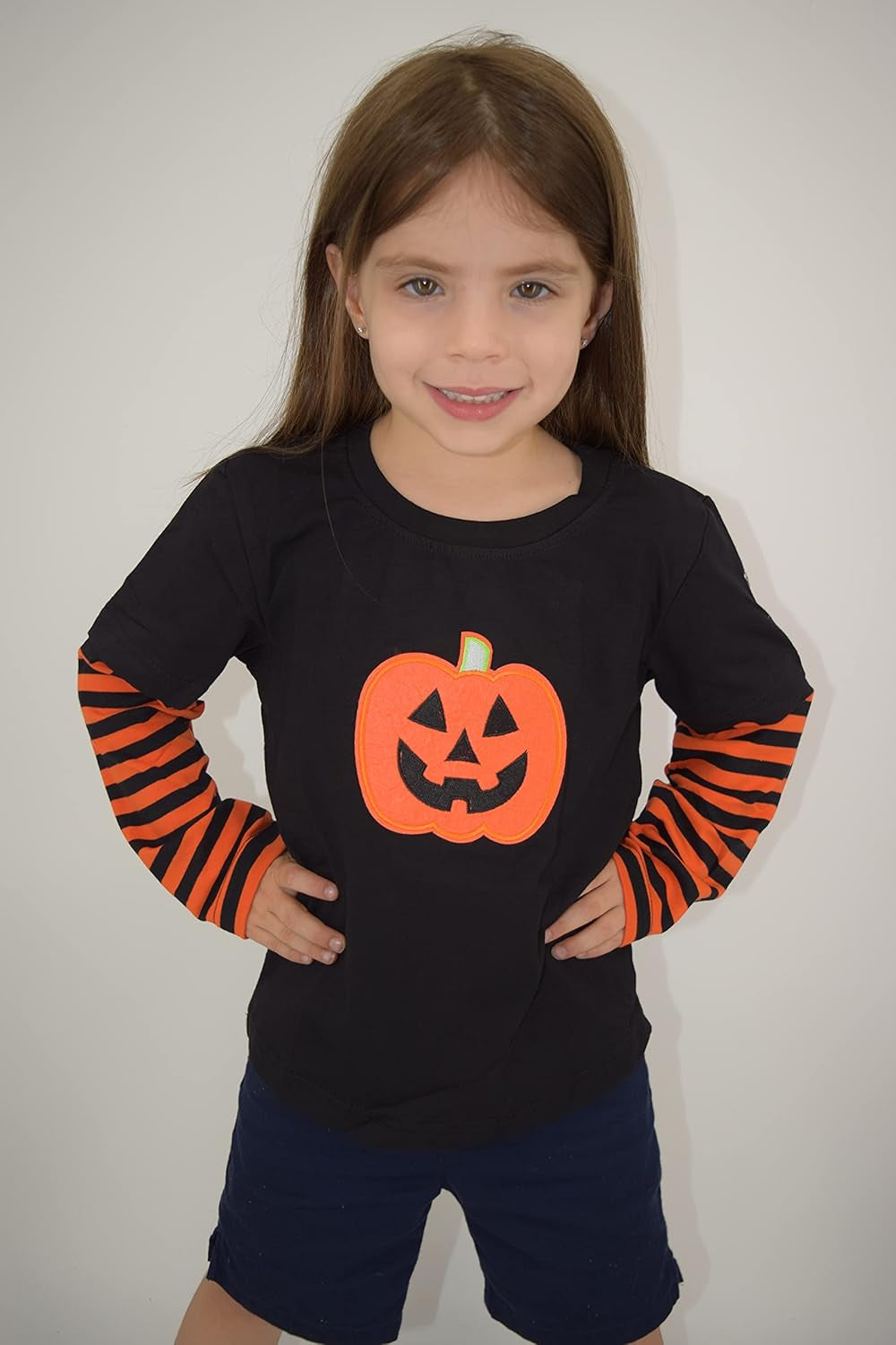 Boys Shirts for Kids and Toddlers Striped Layered Long Sleeve with Embroidery