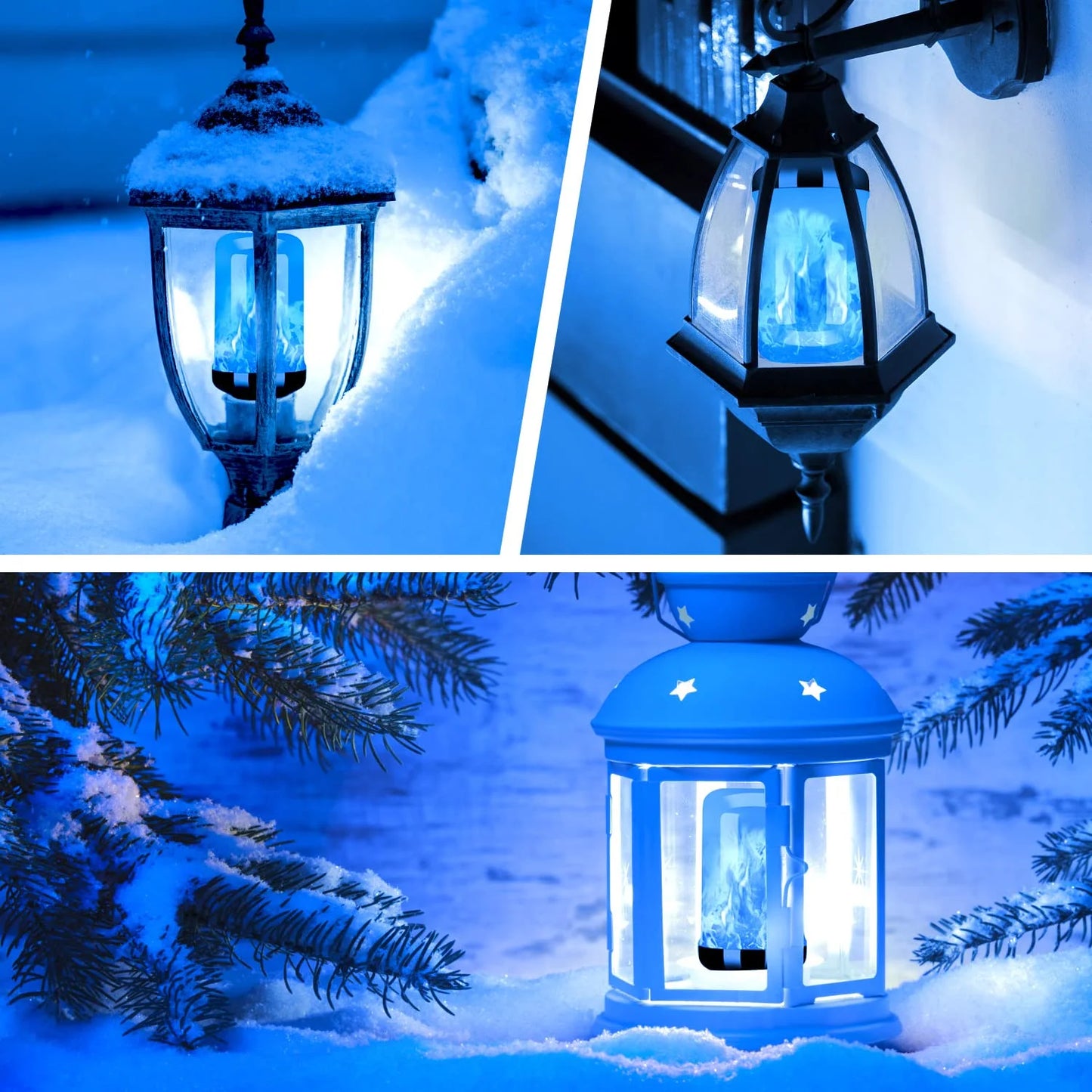 Upgraded LED Flame Light Bulb, 4 Modes Fire Flame Light Bulbs with Upside down Effect, E26 Base Flickering Light Bulbs for Halloween, Party, Outdoor, Indoor, Halloween Decor (2 Pack)