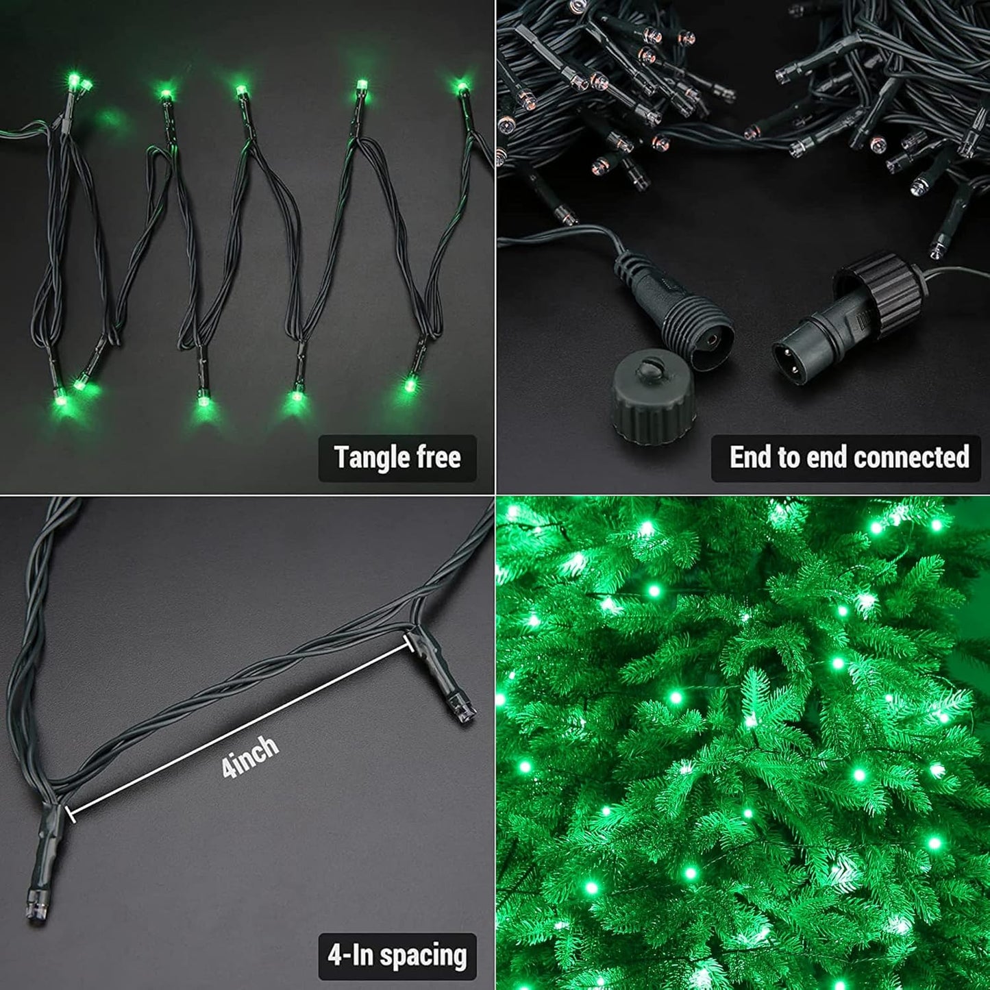 Christmas Lights 100FT 300 LED String Lights with 8 Modes Timer Connectable Waterproof Plug-In Fairy Lights for Home, Garden, Party, Holiday, Tree, Christmas Decorations (Green)