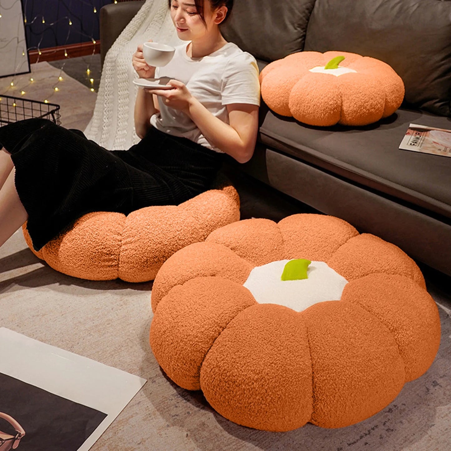 1 Pcs Pumpkin Throw Pillow Fall Thanksgiving Cushion 15.7 X 15.7 Inch 3D Pumpkin Throw Pillow Pumpkin Sofa Throw Pillow Cushion Home Decoration for Car Bedroom Sofa Couch (Orange)