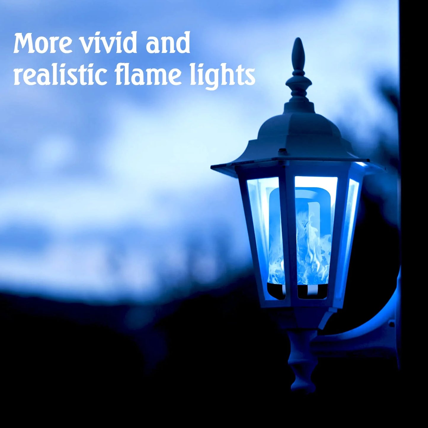Upgraded LED Flame Light Bulb, 4 Modes Fire Flame Light Bulbs with Upside down Effect, E26 Base Flickering Light Bulbs for Halloween, Party, Outdoor, Indoor, Halloween Decor (2 Pack)