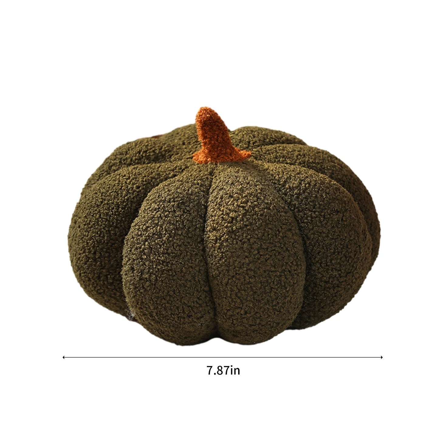 Pumpkin Throw Pillows, Soft Sherpa Pumpkin Pillows Plush Toy, Halloween Fall Pillow Cute 3D Pumpkin-Shaped Plush Cushion, Fall Decorative Fluffy Throw Pillow Cushion (Black, 7.9In)
