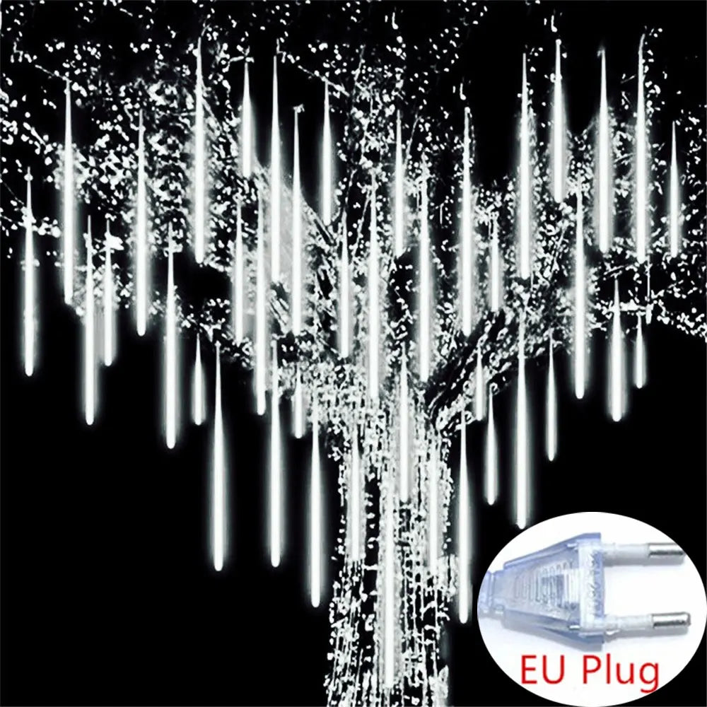 50Cm EU Plug Meteor Shower Rain Street Garlands for Outdoor Garland Fairy Garden Lights Wedding Holiday Lighting