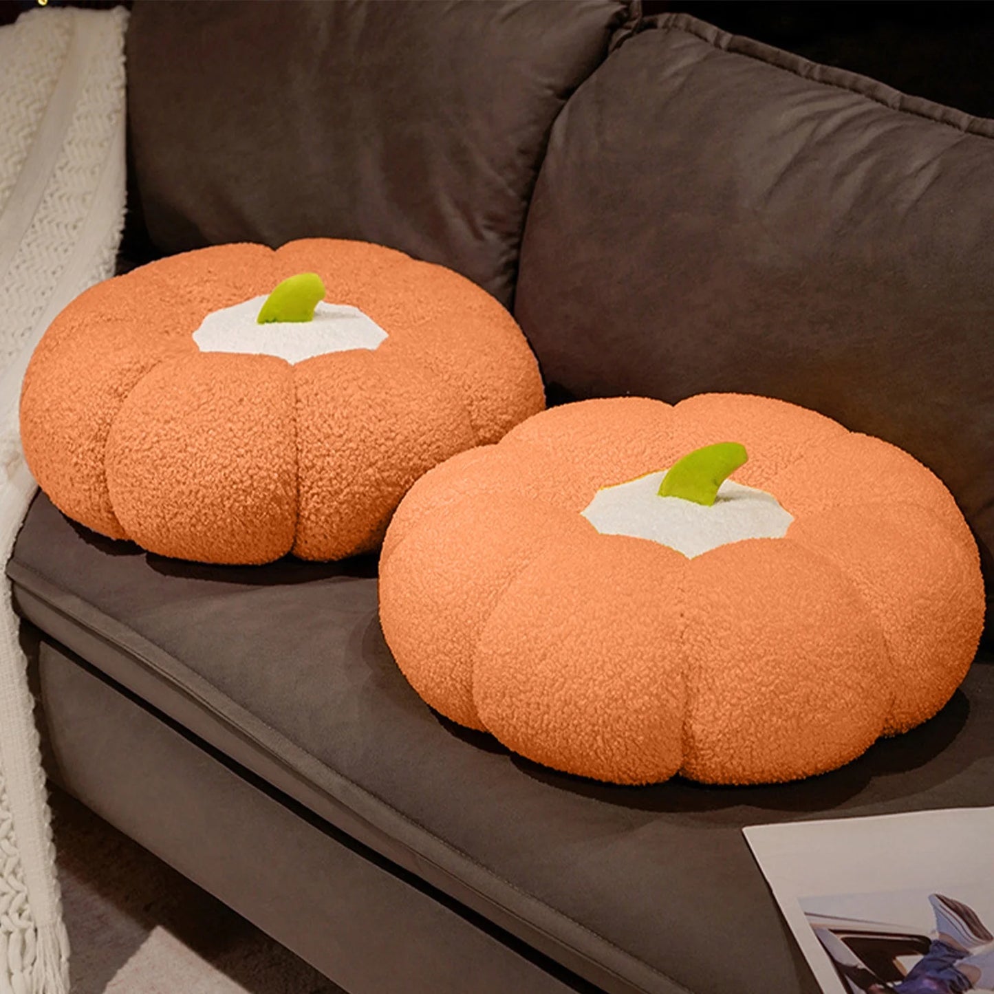 1 Pcs Pumpkin Throw Pillow Fall Thanksgiving Cushion 15.7 X 15.7 Inch 3D Pumpkin Throw Pillow Pumpkin Sofa Throw Pillow Cushion Home Decoration for Car Bedroom Sofa Couch (Orange)