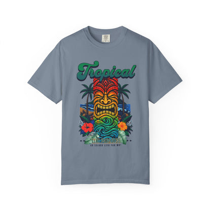 MENS TIKI TOTEM T-SHIRT - Tropical Graphic Tee