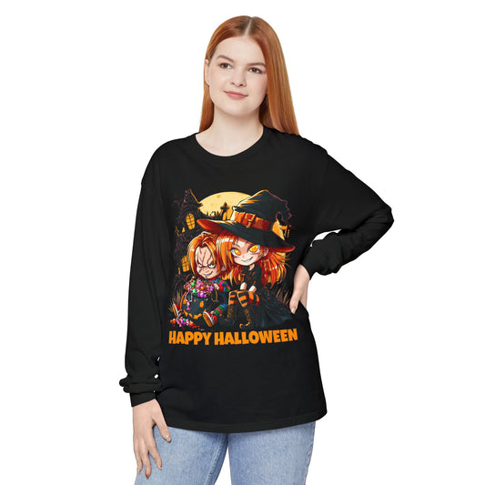 WOMENS HALLOWEEN WITCH LONG SLEEVE T-SHIRT — Happy Halloween Graphic