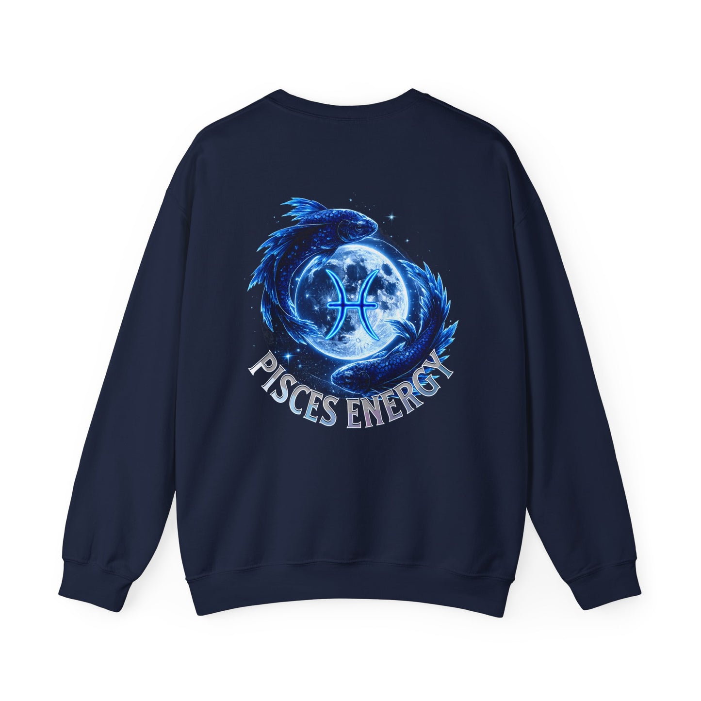 UNISEX PISCES ENERGY SWEATSHIRT — Zodiac Moon & Fish Crewneck