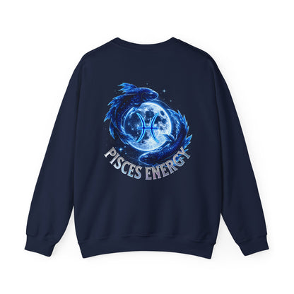 UNISEX PISCES ENERGY SWEATSHIRT — Zodiac Moon & Fish Crewneck