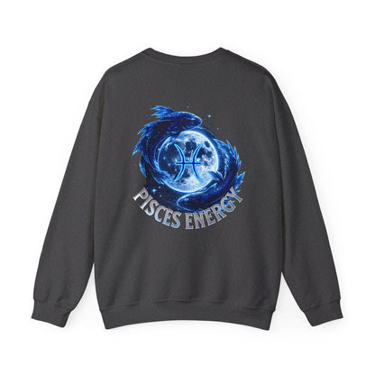 UNISEX PISCES ENERGY SWEATSHIRT — Zodiac Moon & Fish Crewneck