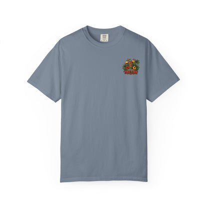 MENS TIKI BAR T-SHIRT — "Sun, Rum, Repeat" Tropical Tiki Paradise