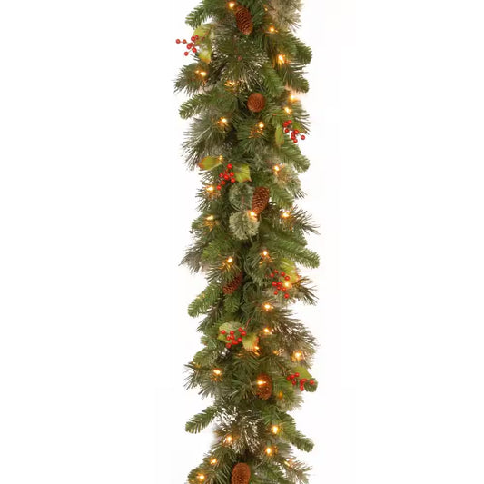 Wintry Pine 9 Ft. Garland with Clear Lights