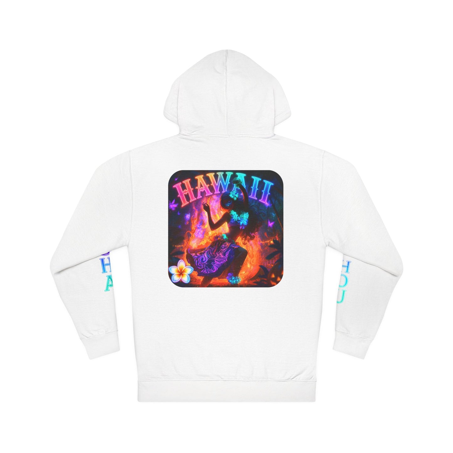 WOMENS ALOHA HOODIE — Colorful Retro Hawaii Surf Graphic Pullover