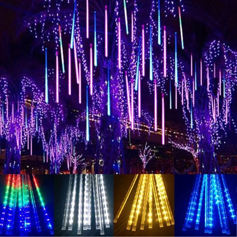 50Cm EU Plug Meteor Shower Rain Street Garlands for Outdoor Garland Fairy Garden Lights Wedding Holiday Lighting