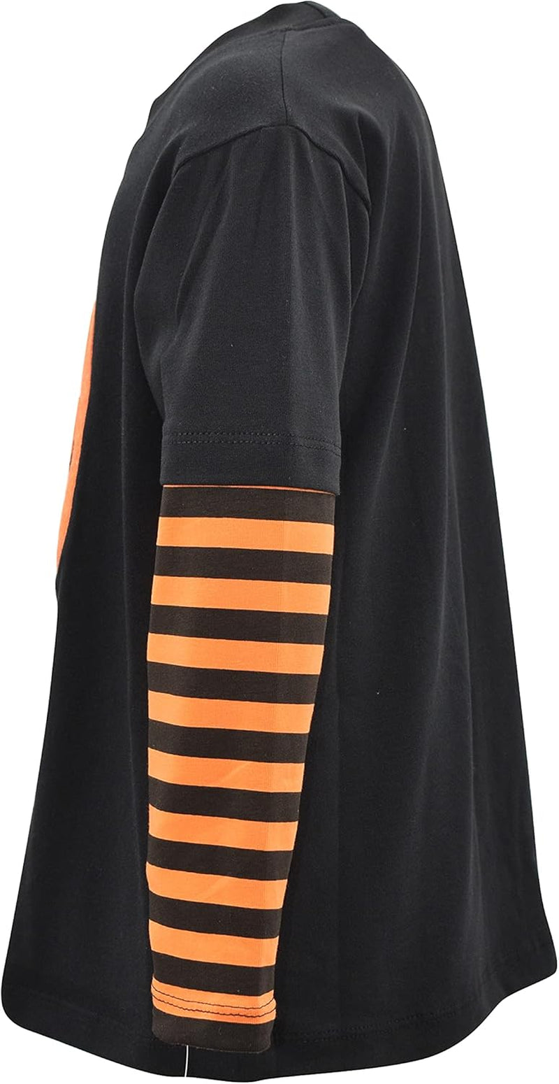 Boys Shirts for Kids and Toddlers Striped Layered Long Sleeve with Embroidery