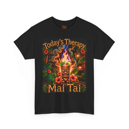 UNISEX MAI TAI T-SHIRT - "Today’s Therapy: Mai Tai" Tropical Cocktail Tee