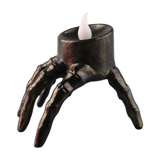 Halloween Flameless Candles Holder Lights, Ghost Skeleton Hand Candle, Battery Operated Led Candle Lights for Home Party, Halloween Decorations Indoor