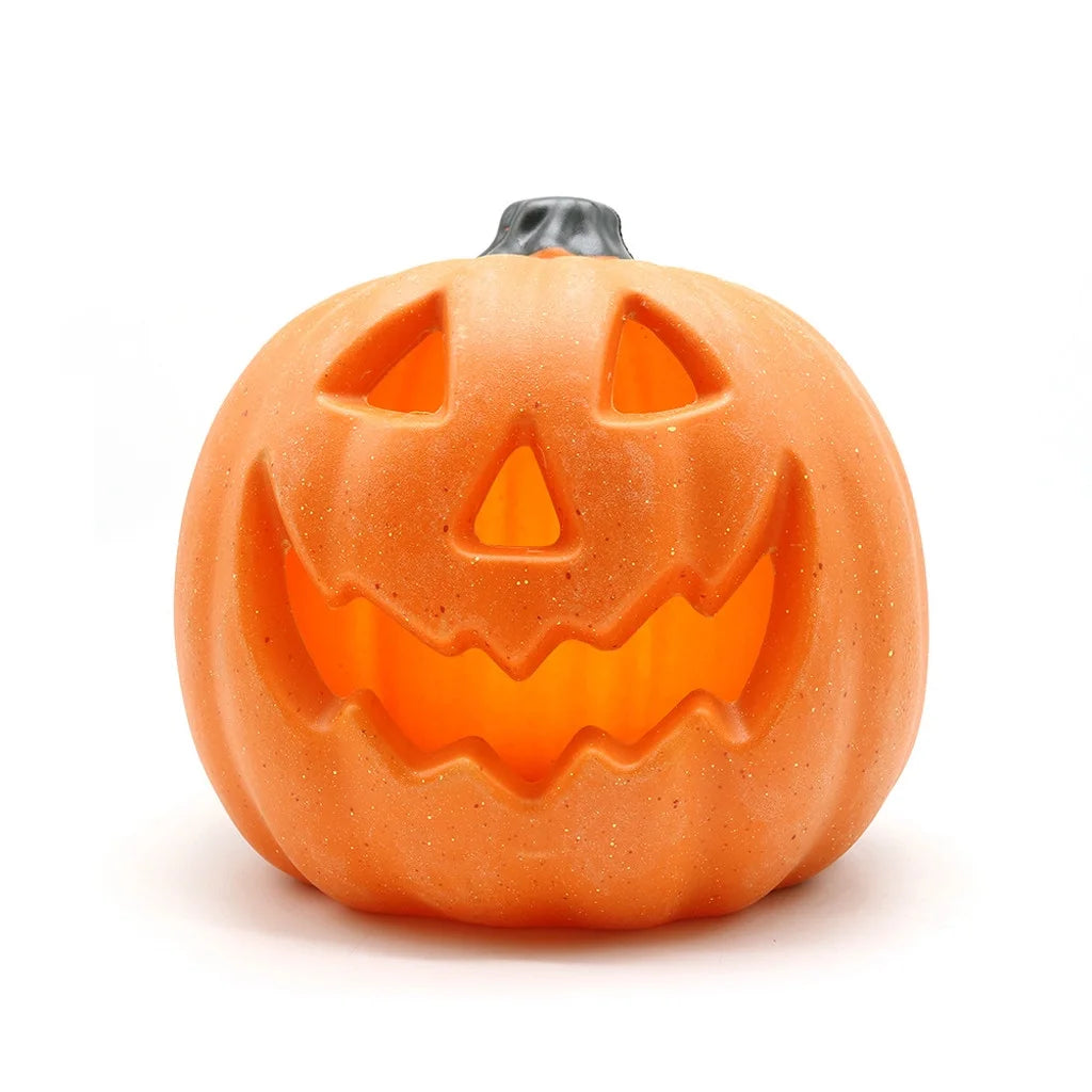 Halloween Decor LED Pumpkin Lantern Scene Layout Home Decoration Halloween Decorations Light up Pumpkin 3D Fall Resin Pumpkin Battery Operated Orange