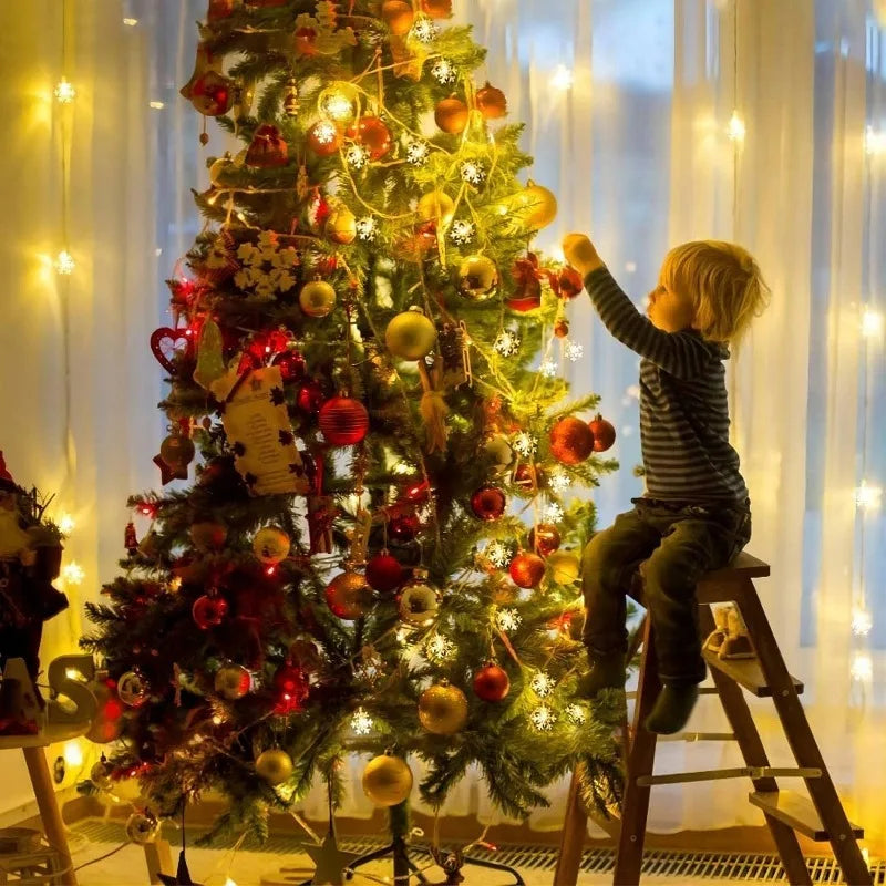 10/20/80Leds Snowflake String Garland Fairy Lights Usb/Battery Powered Christmas Tree Holiday New Year Bedroom Decoration Lamps