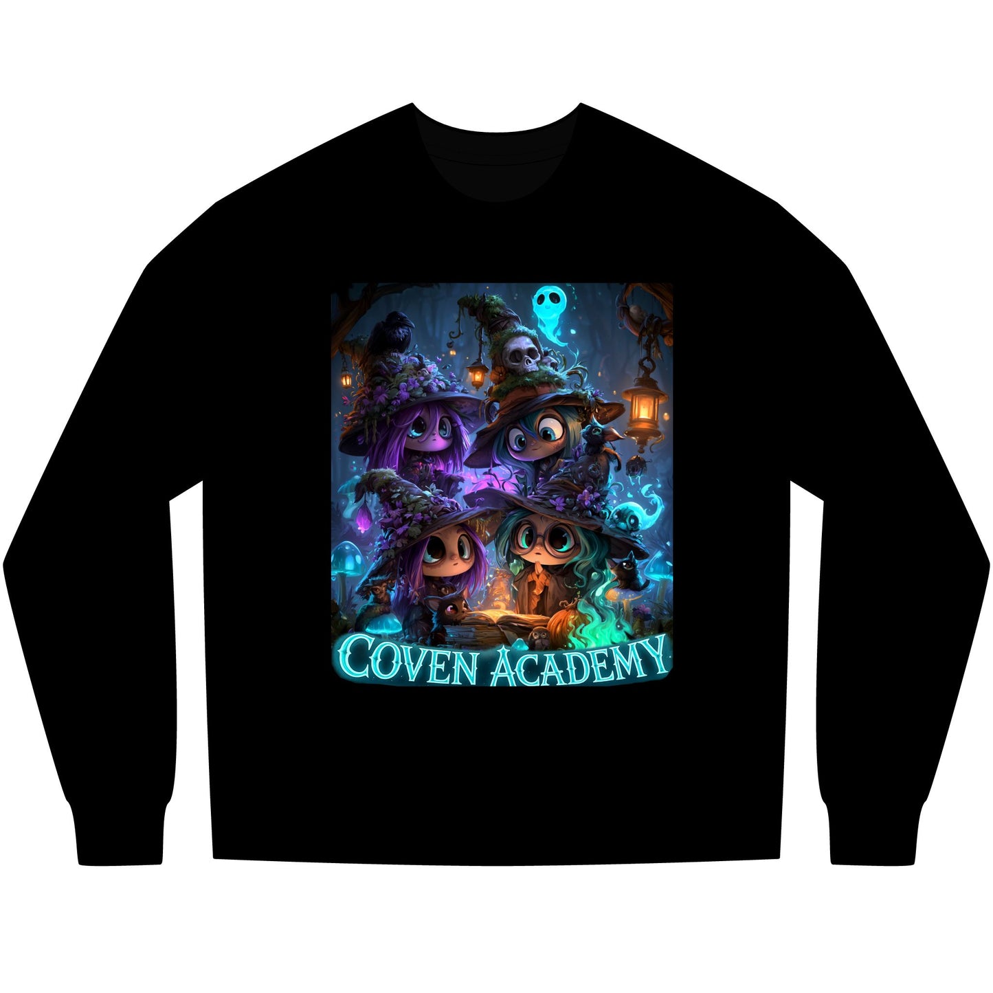 WOMENS LONG SLEEVE TEE - Coven Academy Witch Girls