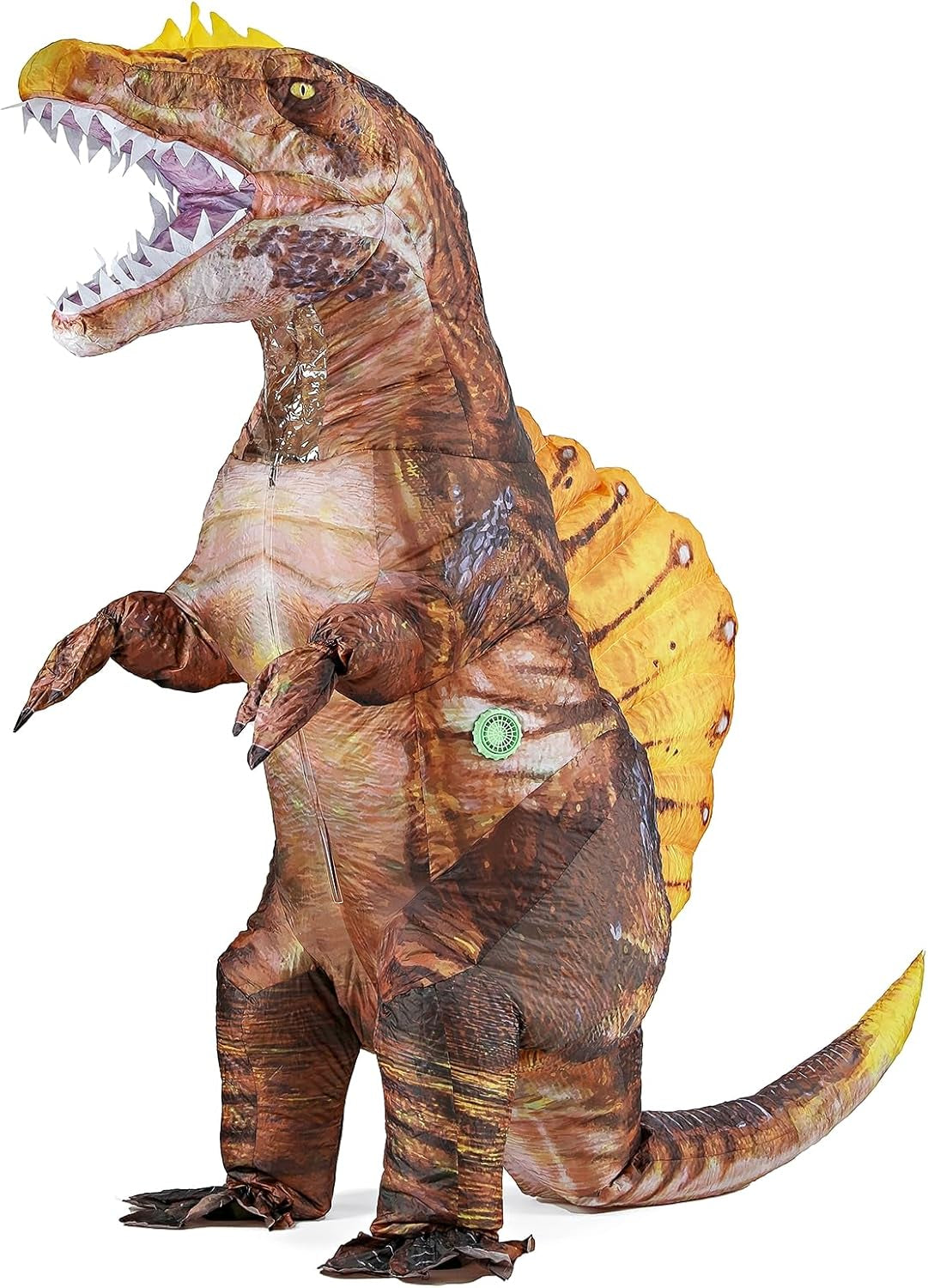 Inflatable Dinosaur Costume for Adult Blow-Up Spinosaurus Costume Funny Dino Halloween Costume Outfit for Women/Men