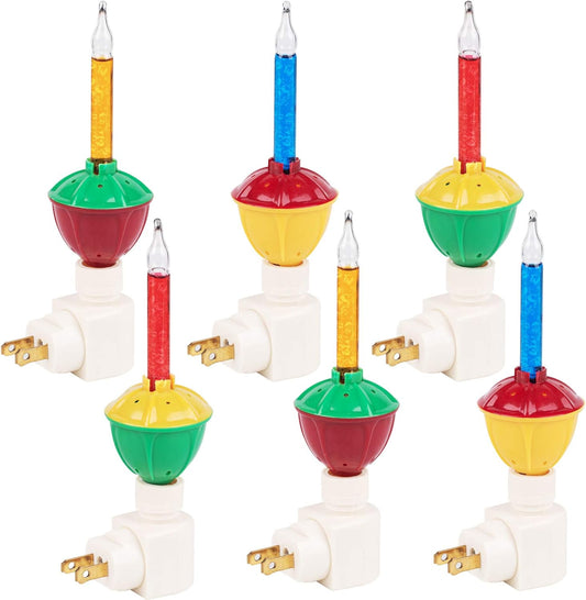6 Pack Bubble Night Light with Classic Swivel Plug Vintage Christmas Lights Old Fashion Christmas Lights Decoration