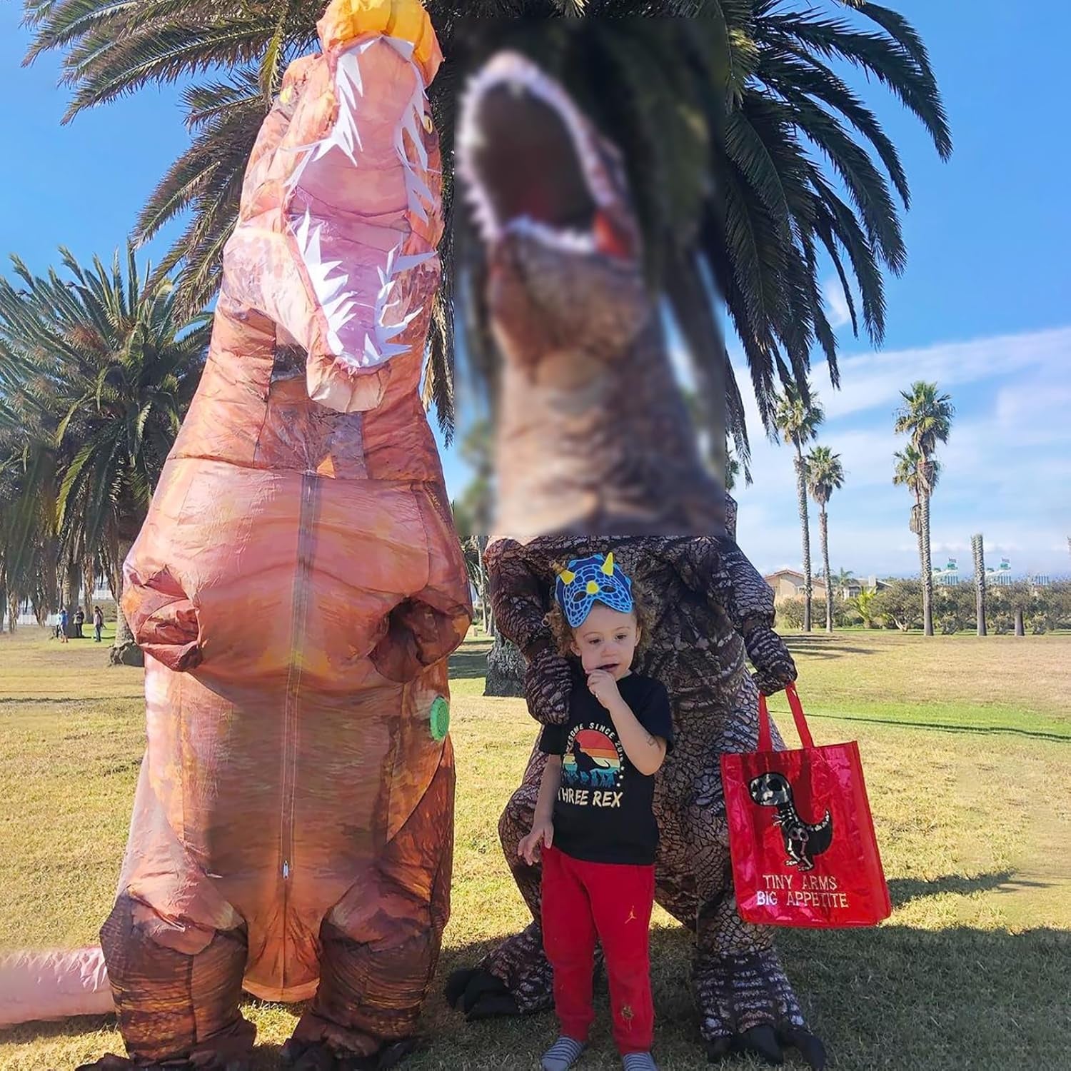 Inflatable Dinosaur Costume for Adult Blow-Up Spinosaurus Costume Funny Dino Halloween Costume Outfit for Women/Men
