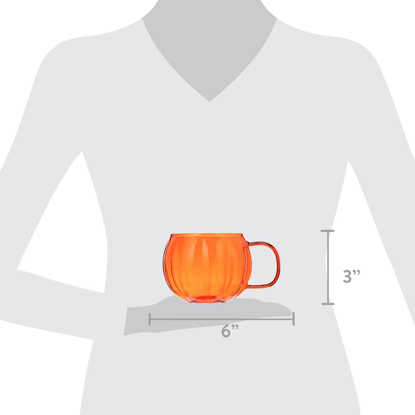 Orange Glass Pumpkin Mug 4 Pack Drinkware Sets