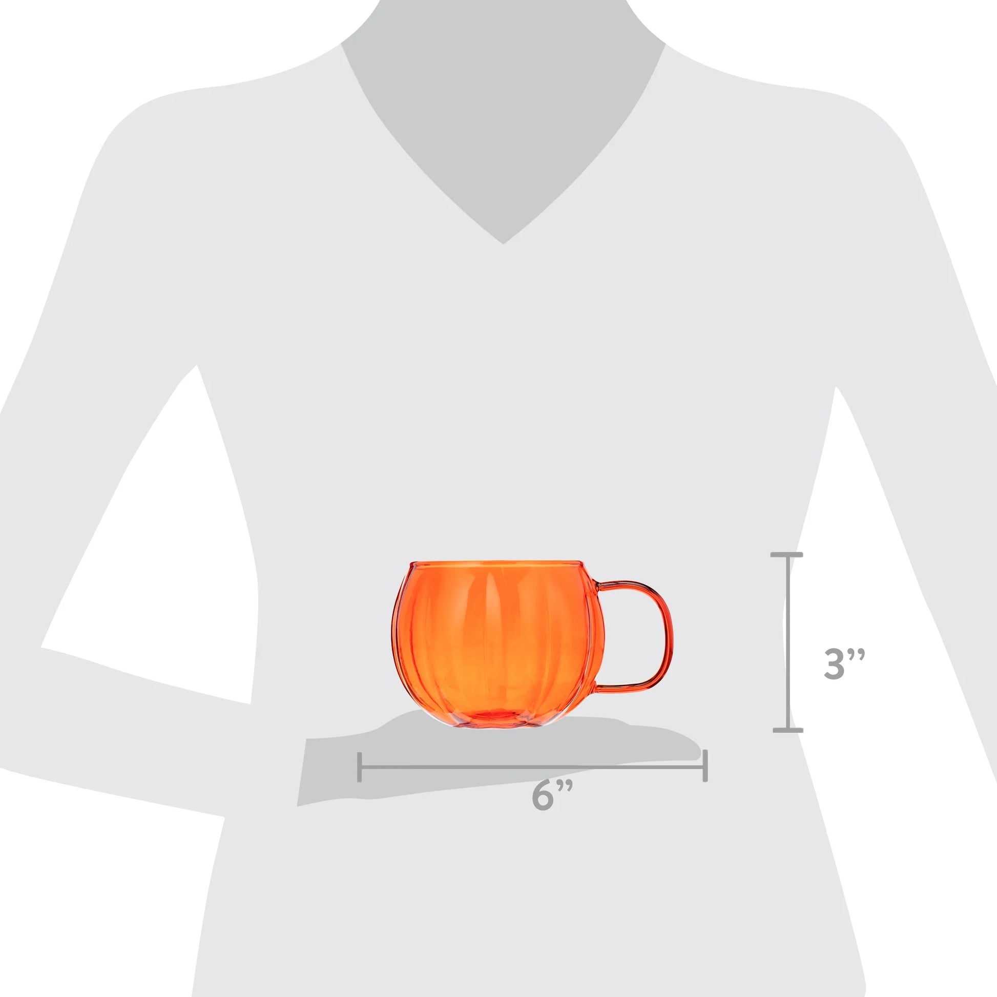 Orange Glass Pumpkin Mug 4 Pack Drinkware Sets