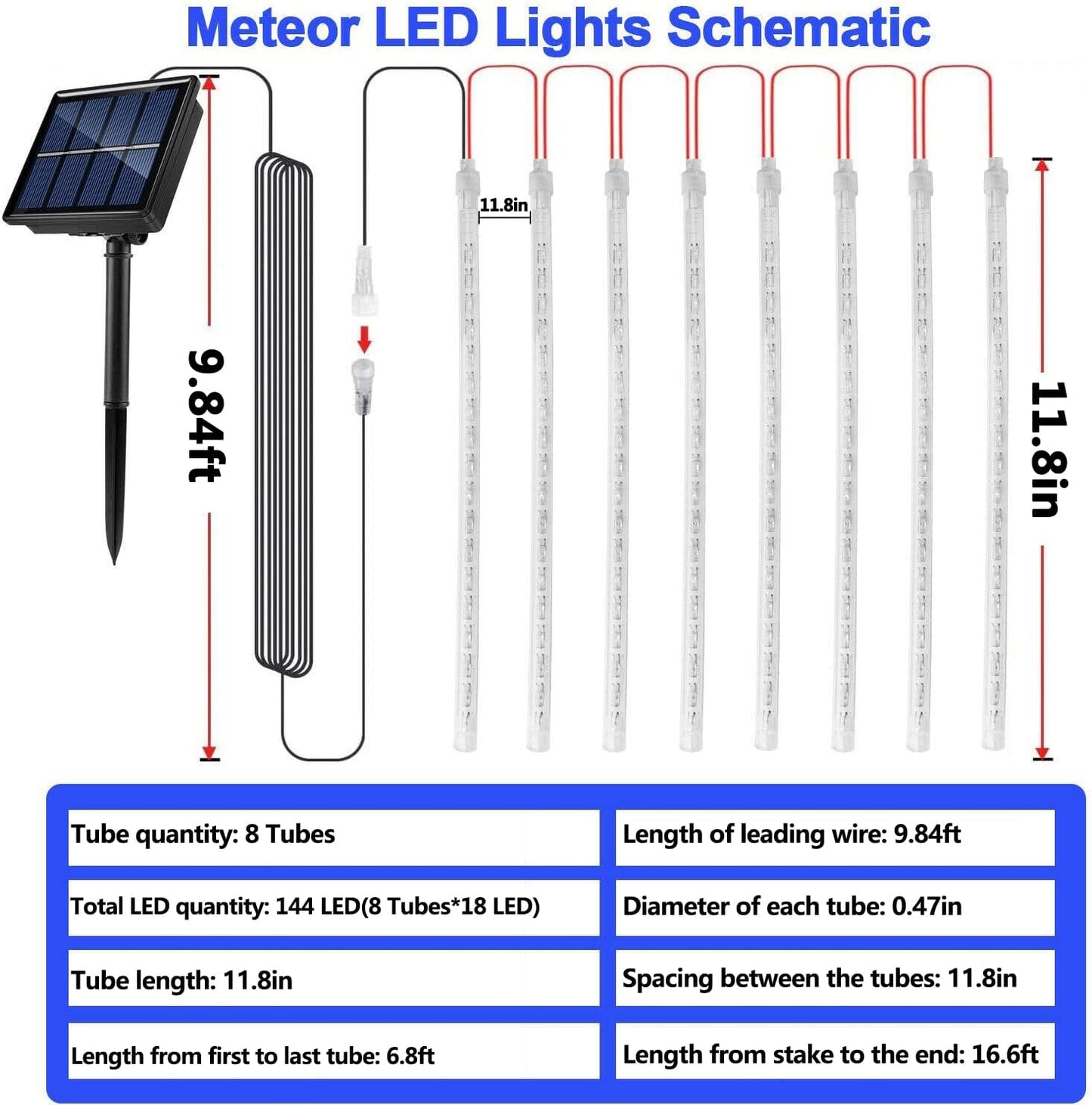 Purple Solar Meteor Shower Lights for Tree Party Holiday Garden Christmas Outdoor