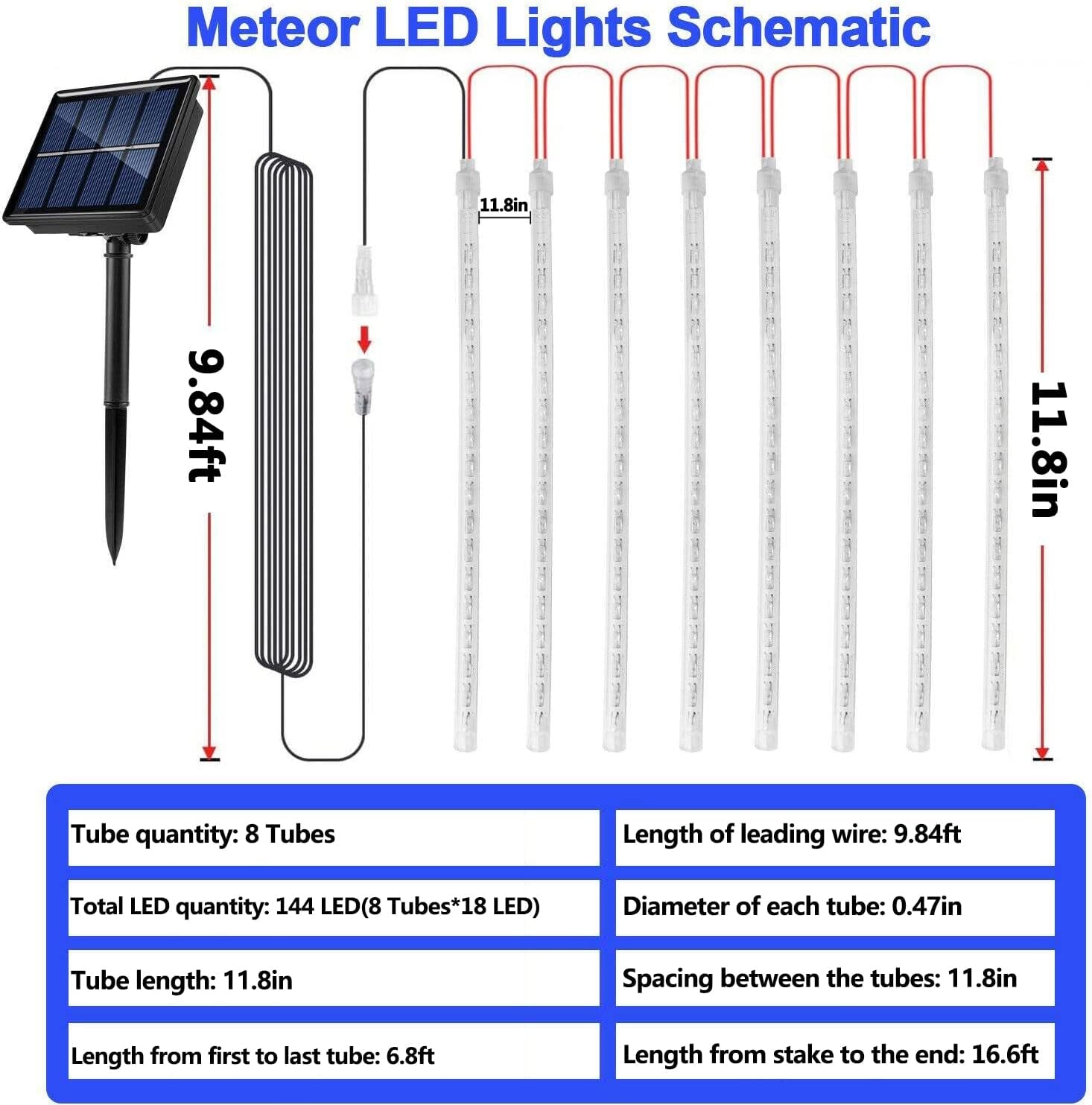 Purple Solar Meteor Shower Lights for Tree Party Holiday Garden Christmas Outdoor