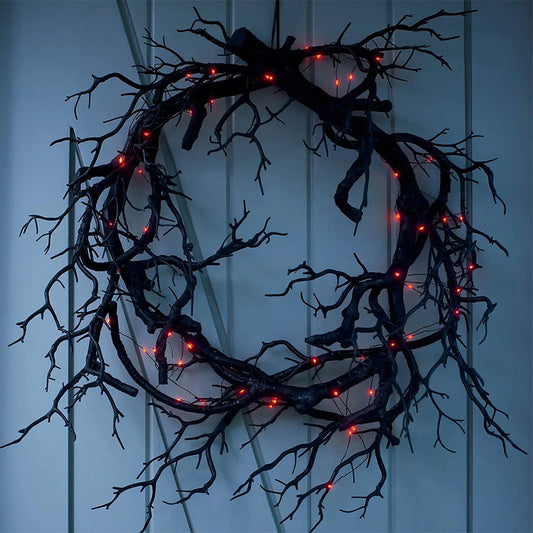 Outdoor Wreaths for Front Door Halloween Dead Branch Garland Decoration Glowing Black Branch Garland Simulation Dead Branch Door Wreaths for Front Door outside All Season