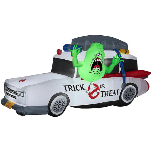 3.7 Ft Airblown® Blowup Inflatable Ghostbusters Ecto-1 with Slimer Outdoor Decoration - White
