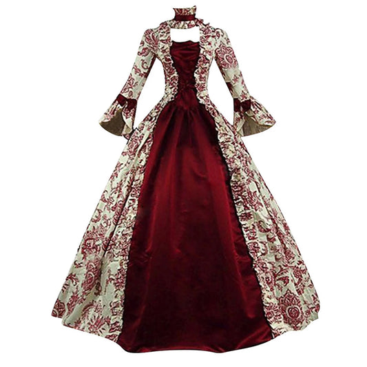Medieval Regency Queen Dress Womens Victorian Cocktail Cosplay Masquerade Gown Rococo Renaissance Cinch Corset Dresses