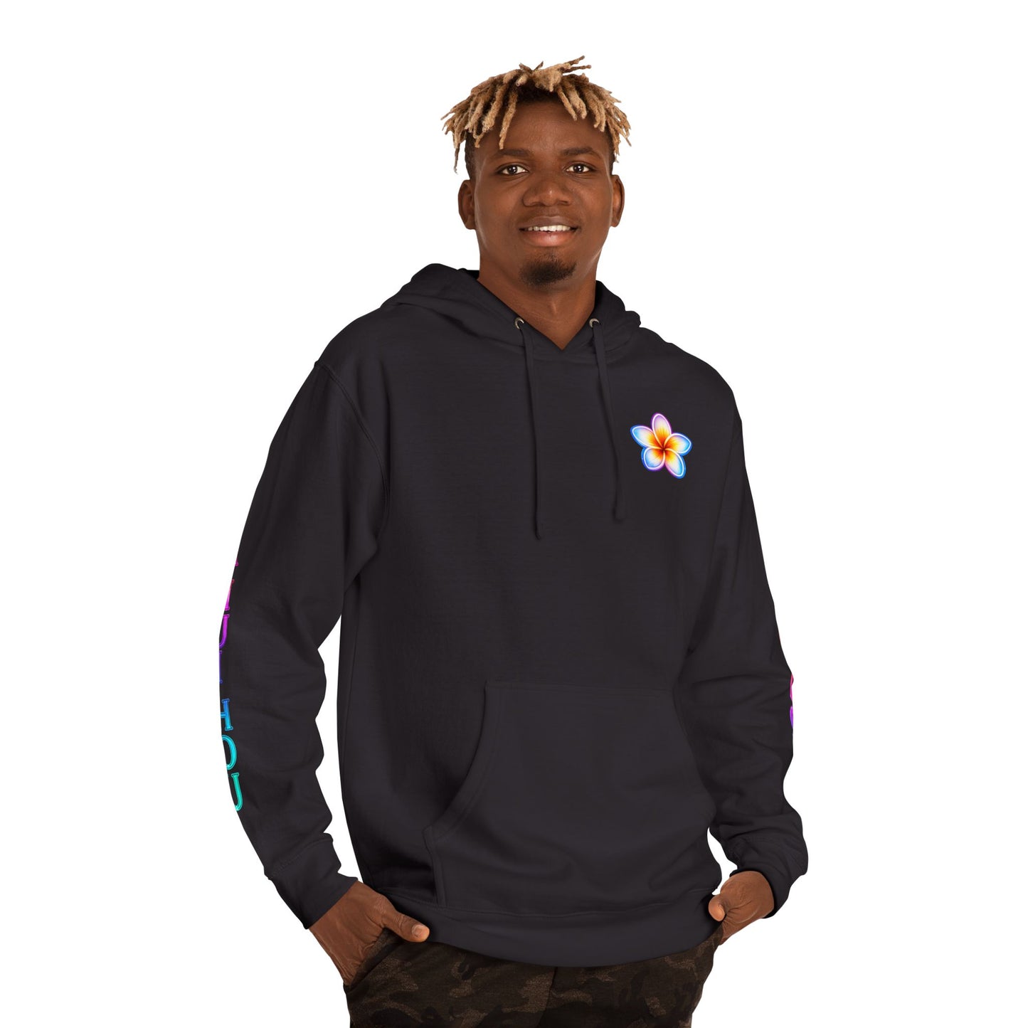 WOMENS ALOHA HOODIE — Colorful Retro Hawaii Surf Graphic Pullover