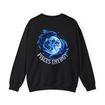 UNISEX PISCES ENERGY SWEATSHIRT — Zodiac Moon & Fish Crewneck