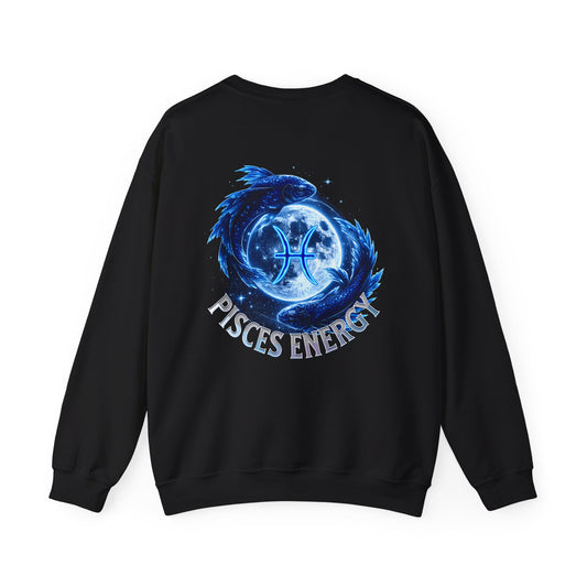 UNISEX PISCES ENERGY SWEATSHIRT — Zodiac Moon & Fish Crewneck