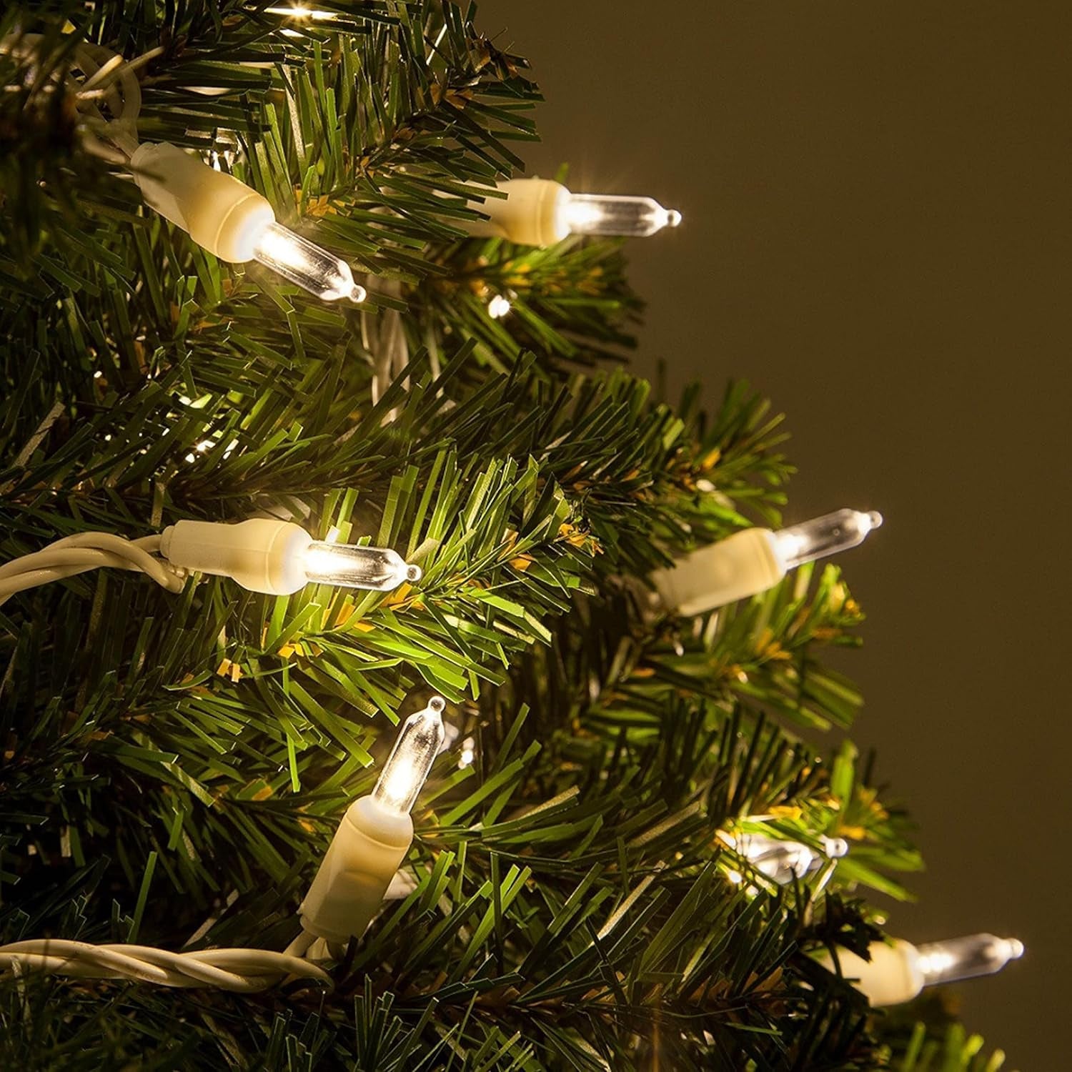 Christmas String Lights [100 Set] 25 Ft Warm White Christmas String Lights, for Xmas Tree, Garland, Holiday, Party Décor –Mini Christmas Lights for Tree Weather-Resistant (White Wire)