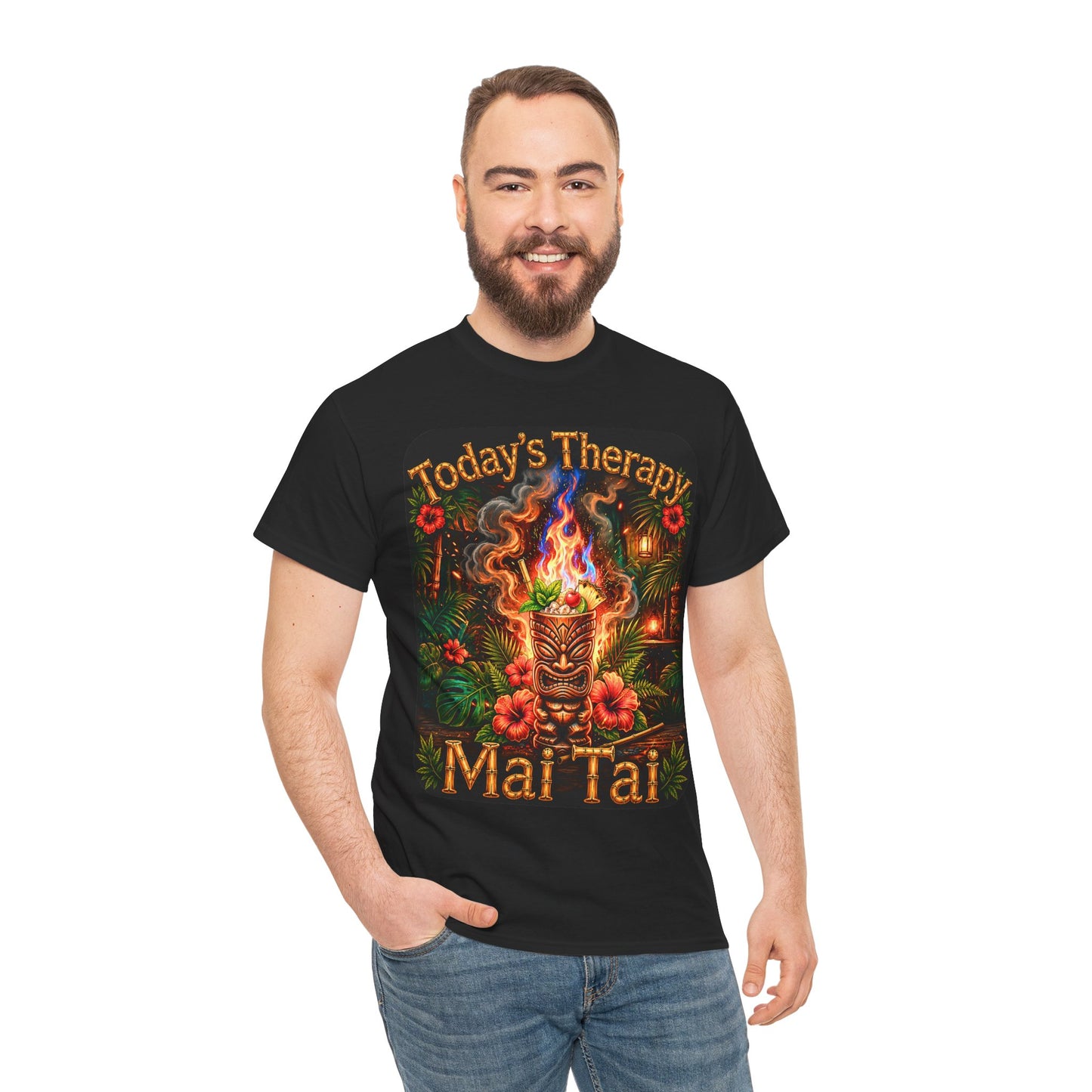 UNISEX MAI TAI T-SHIRT - "Today’s Therapy: Mai Tai" Tropical Cocktail Tee