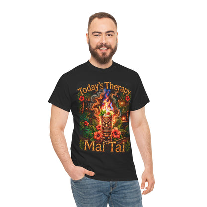 UNISEX MAI TAI T-SHIRT - "Today’s Therapy: Mai Tai" Tropical Cocktail Tee