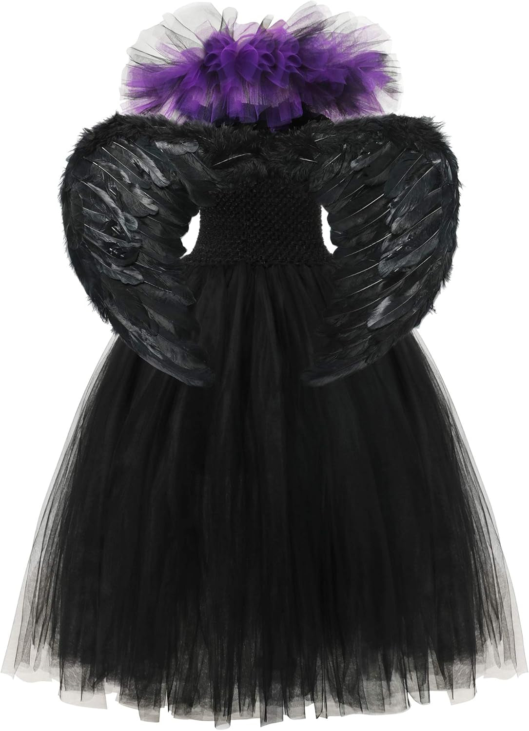 Maleficent Costume Dress up Toddler Kids Baby Girls Witch Evil Queen Tutu Dress for Halloween Cosplay