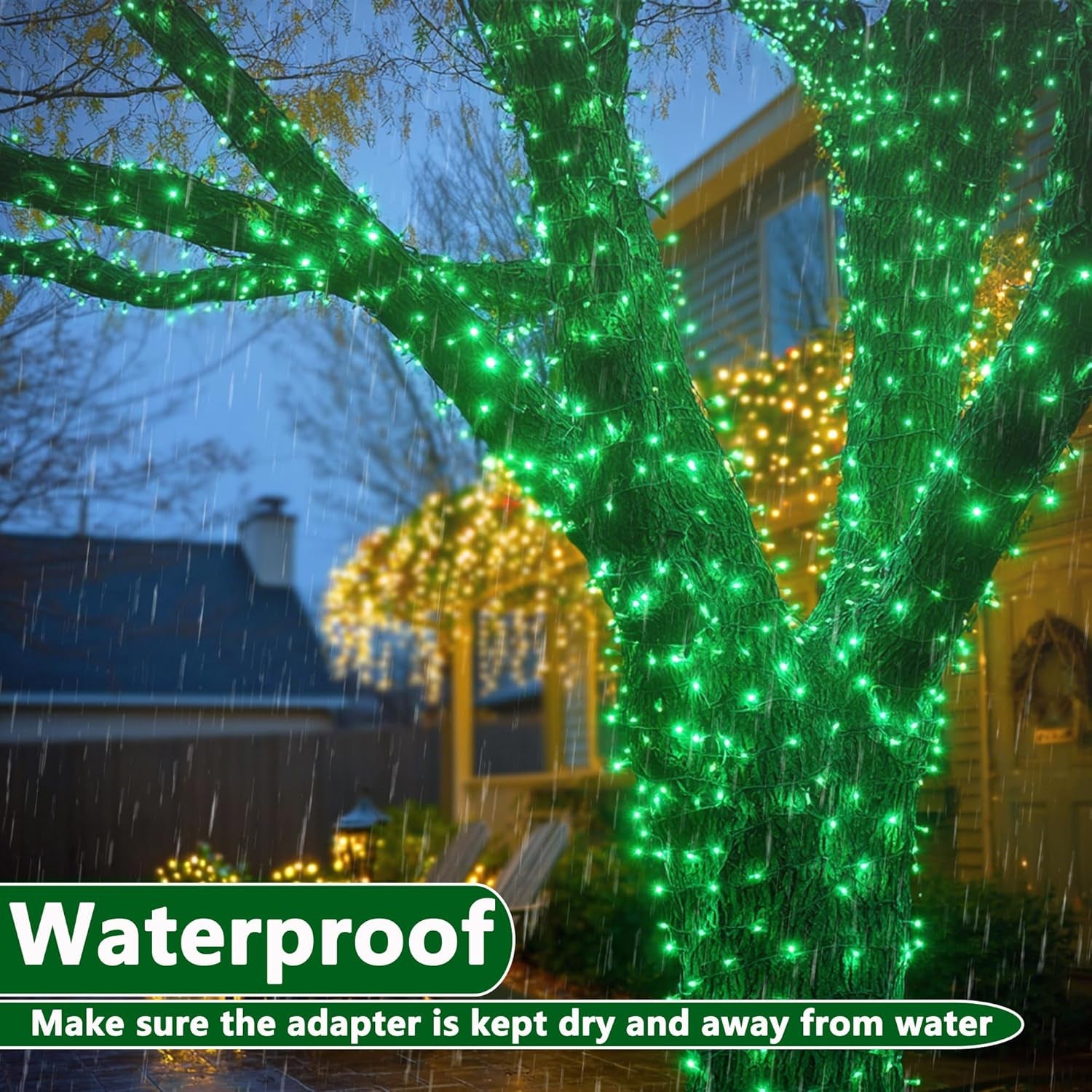 Christmas Lights 100FT 300 LED String Lights with 8 Modes Timer Connectable Waterproof Plug-In Fairy Lights for Home, Garden, Party, Holiday, Tree, Christmas Decorations (Green)