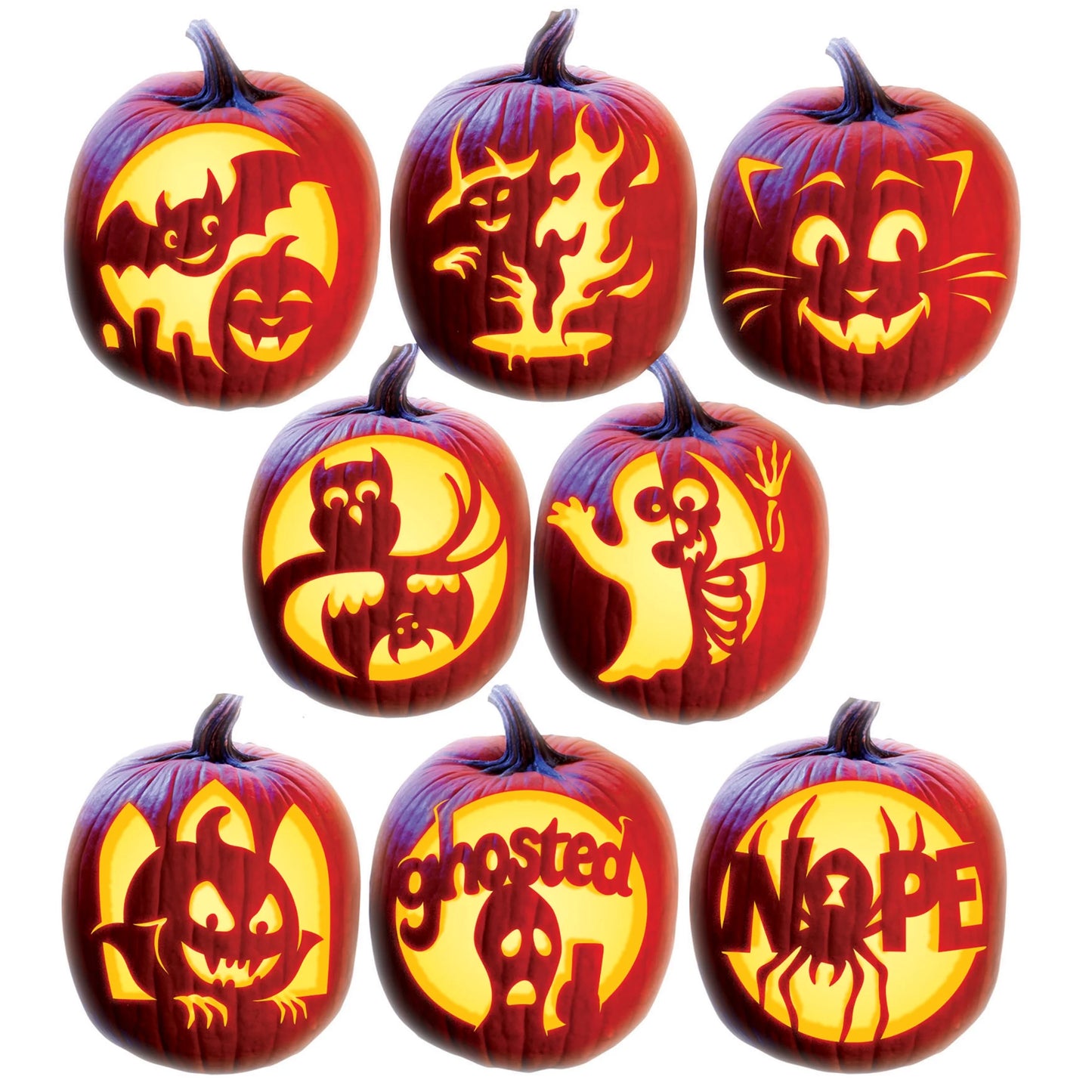 Plastic All in One Pumpkin Carving Kit, 12 Pieces, (Orange)