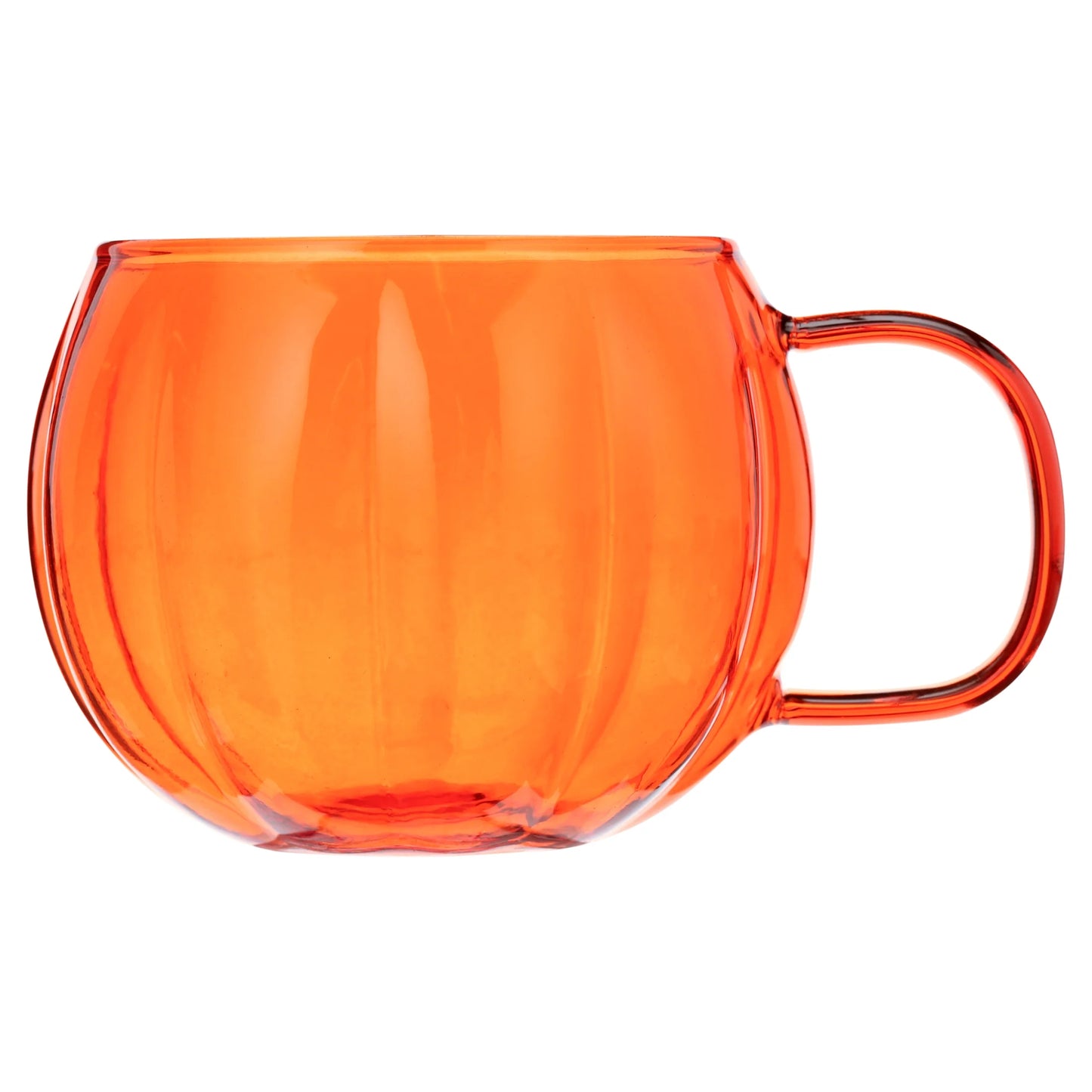Orange Glass Pumpkin Mug 4 Pack Drinkware Sets