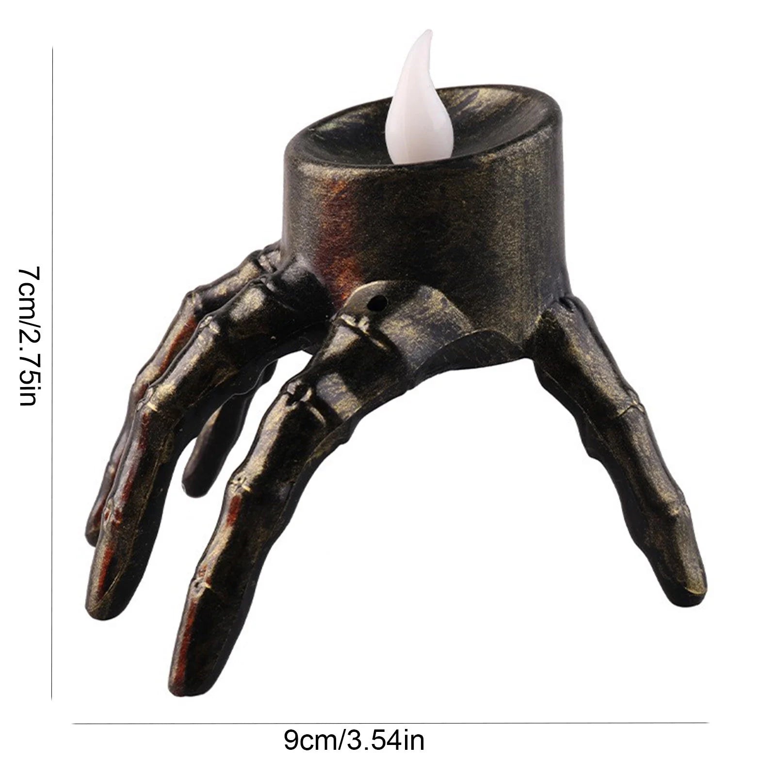Halloween Flameless Candles Holder Lights, Ghost Skeleton Hand Candle, Battery Operated Led Candle Lights for Home Party, Halloween Decorations Indoor
