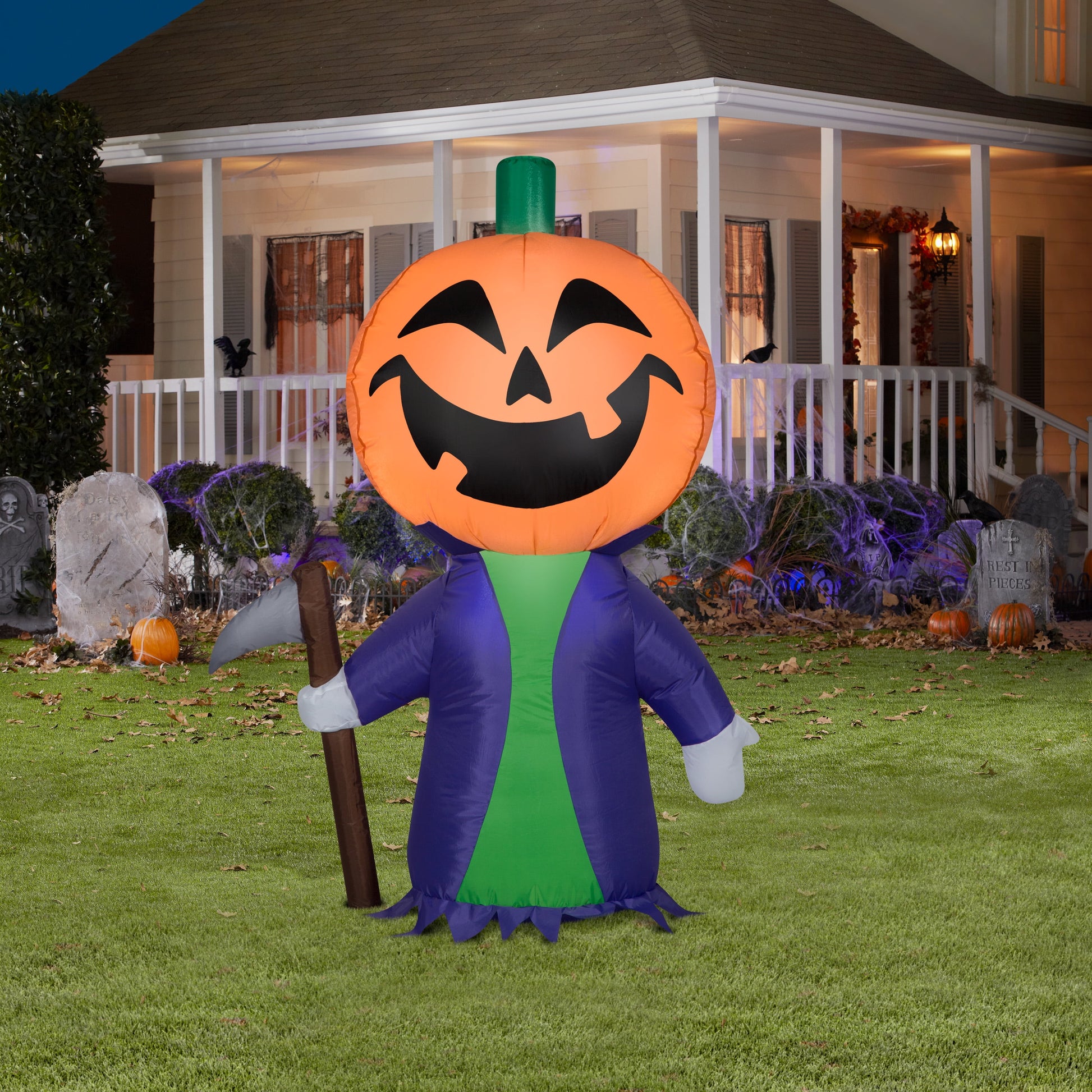 Airblown Inflatables Purple Pumpkin Reaper, 4'