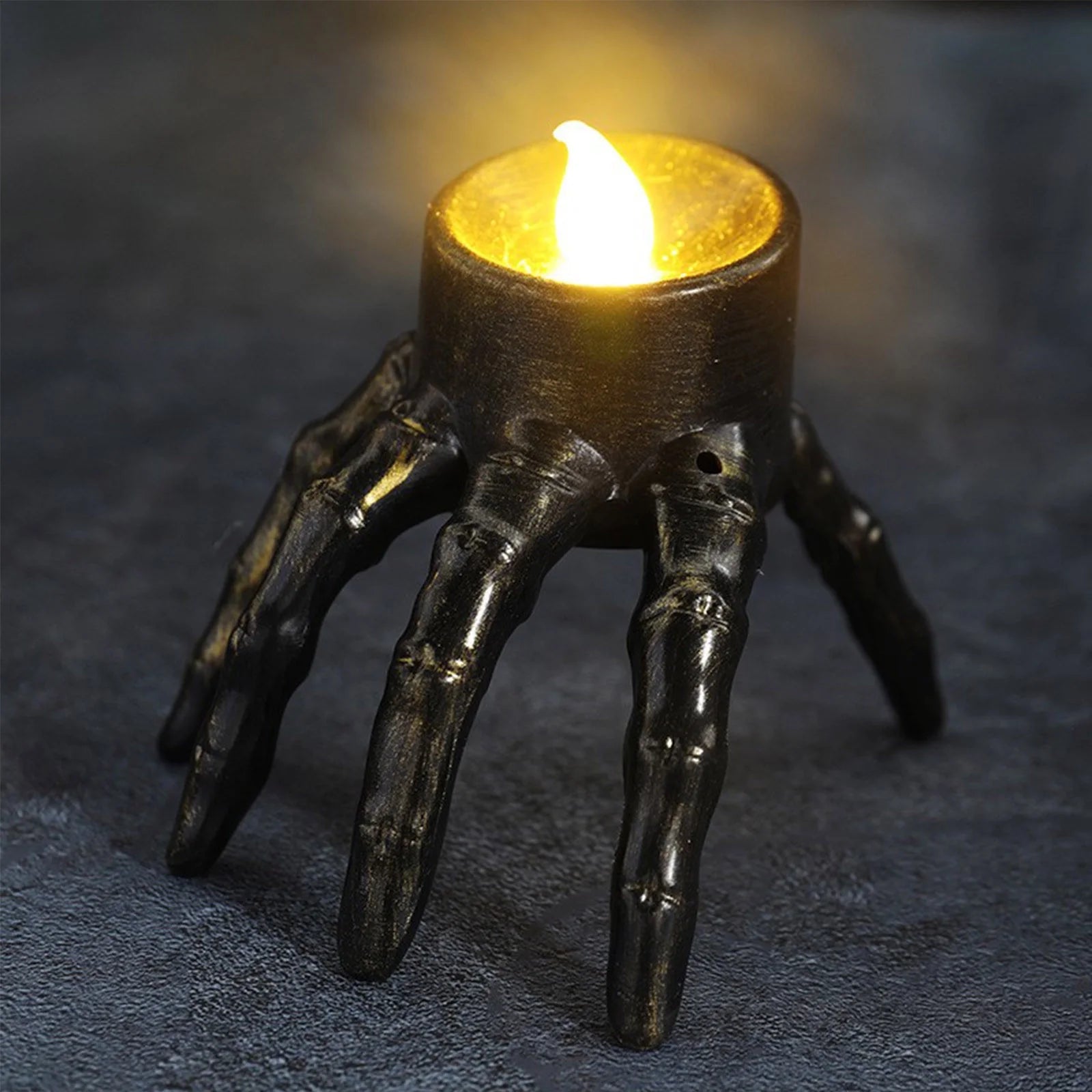 Halloween Flameless Candles Holder Lights, Ghost Skeleton Hand Candle, Battery Operated Led Candle Lights for Home Party, Halloween Decorations Indoor