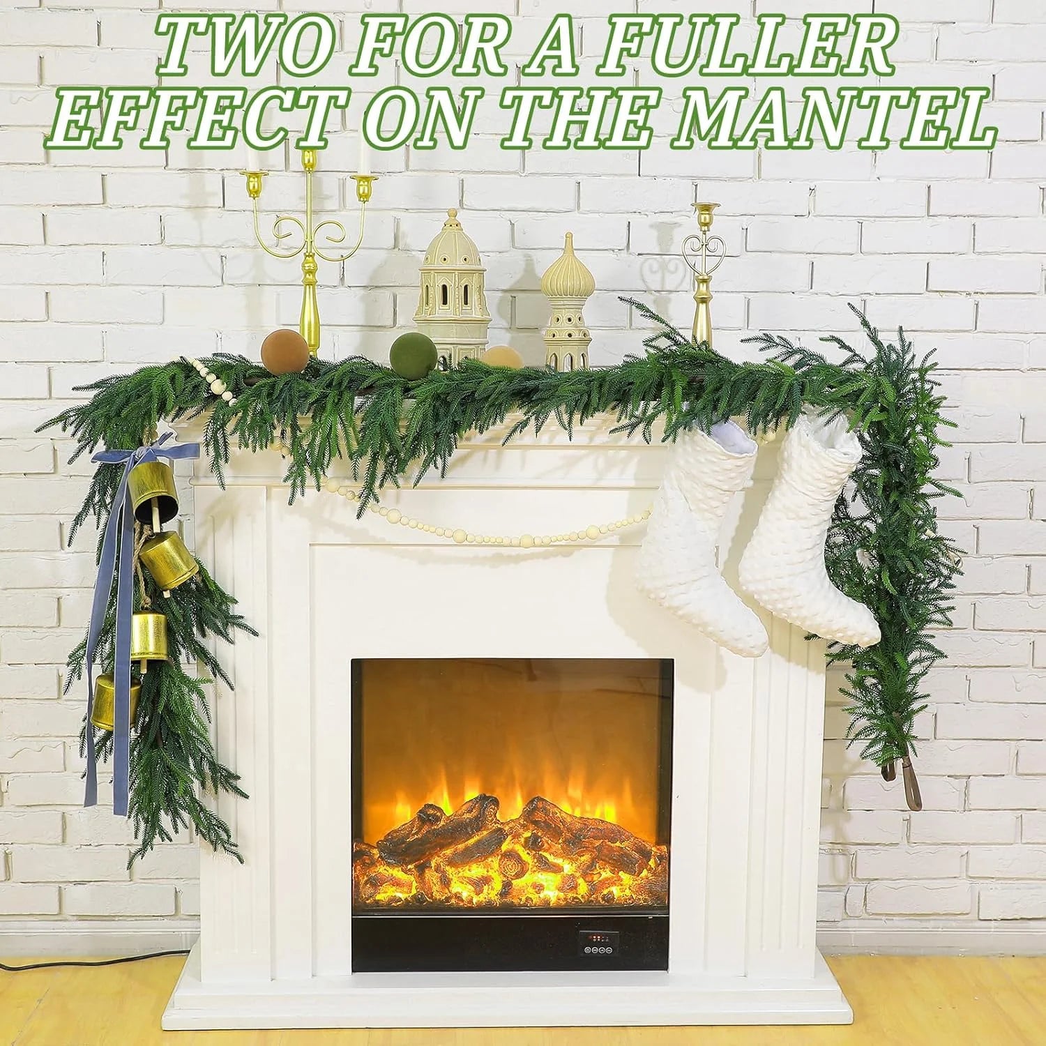 6Ft Christmas Garlands Norfolk Pine Garland Faux Greenery Pine Garland for Indoor Holiday Decor