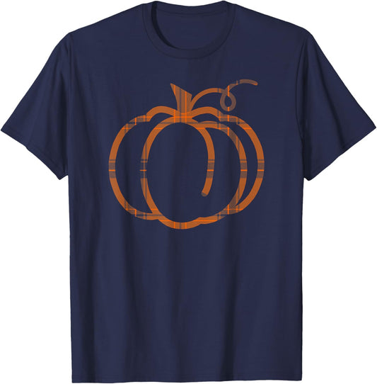 Fall Pumpkin Cute Thanksgiving Autumn Buffalo Plaid Pumpkin T-Shirt