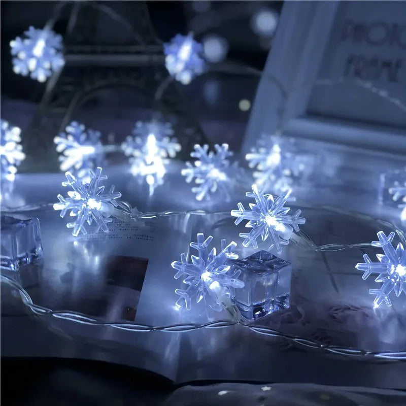 10/20/80Leds Snowflake String Garland Fairy Lights Usb/Battery Powered Christmas Tree Holiday New Year Bedroom Decoration Lamps
