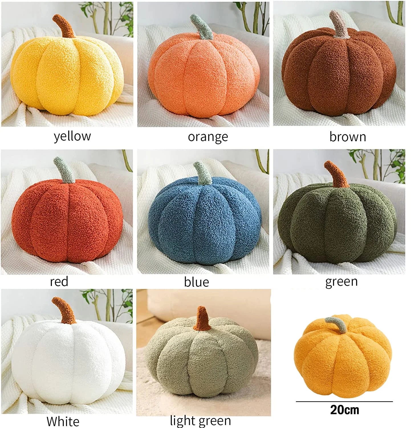 Plush Pumpkin Pillow Pumpkin Throw Pillows, Decorative Pillows Ball Pillow Stuffed Pumpkin Plush Toy, Cute 3D Shaped Teddy Pumpkin Pillows